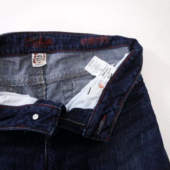 Silver Jeans Santorini Distressed Blue Fade Capri - Picture 8 of 11